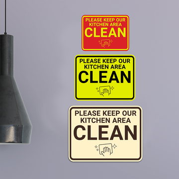 Signs ByLITA Classic Framed Please Keep Our Kitchen Area Clean Wall or Door Sign